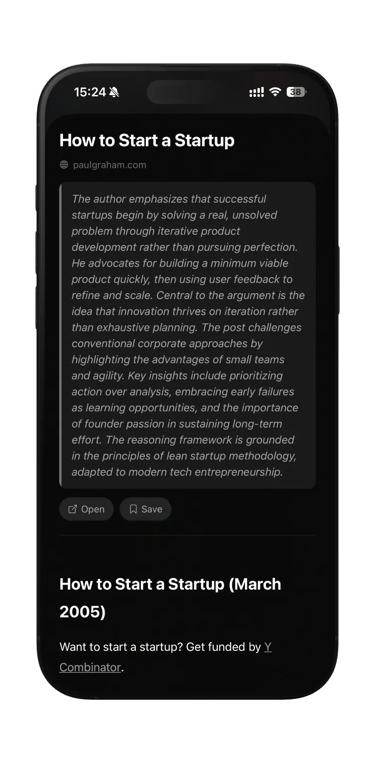 AI-powered summaries — get the essence before diving in